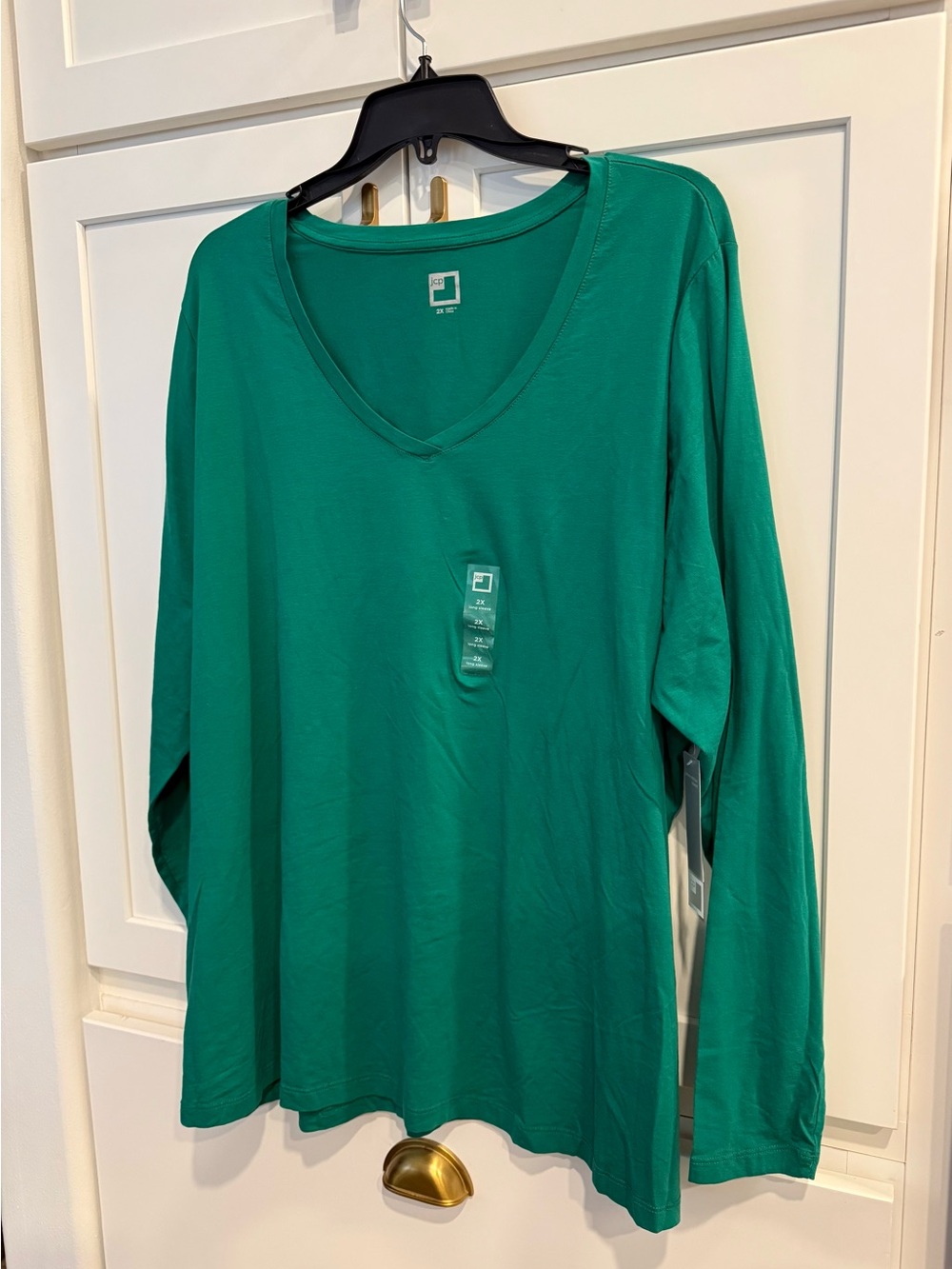 NWT JCP kelly green long sleeve 2x lovely tee